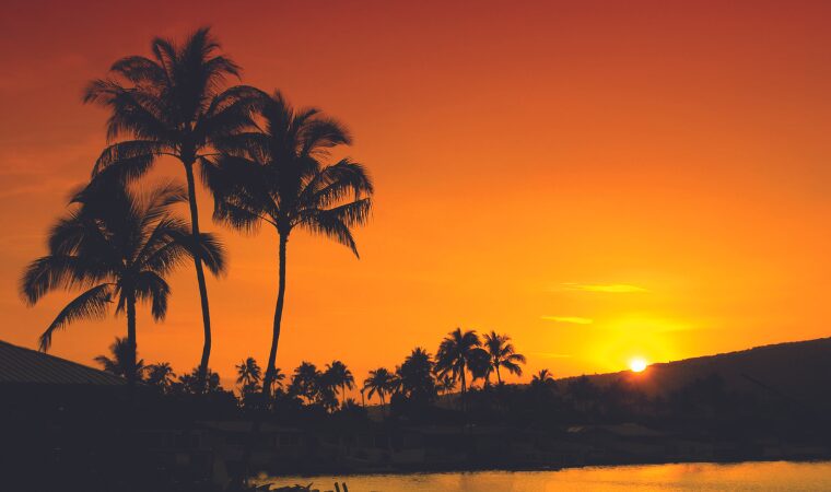 Sunset on Island of Oahu